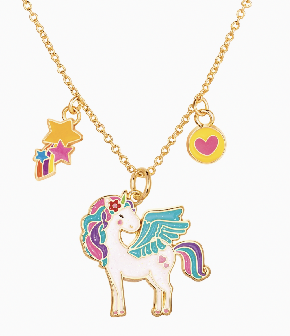Girl Nation Unicorn Glitter Charming Whimsy Necklace