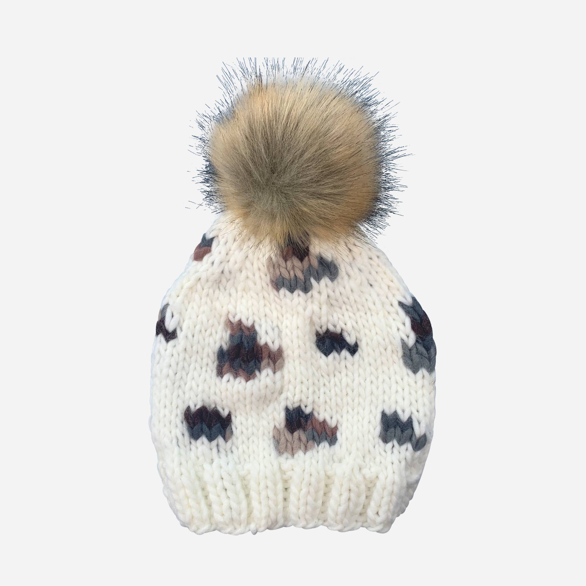 The Blueberry Hill Leopard Pom Pom Hat