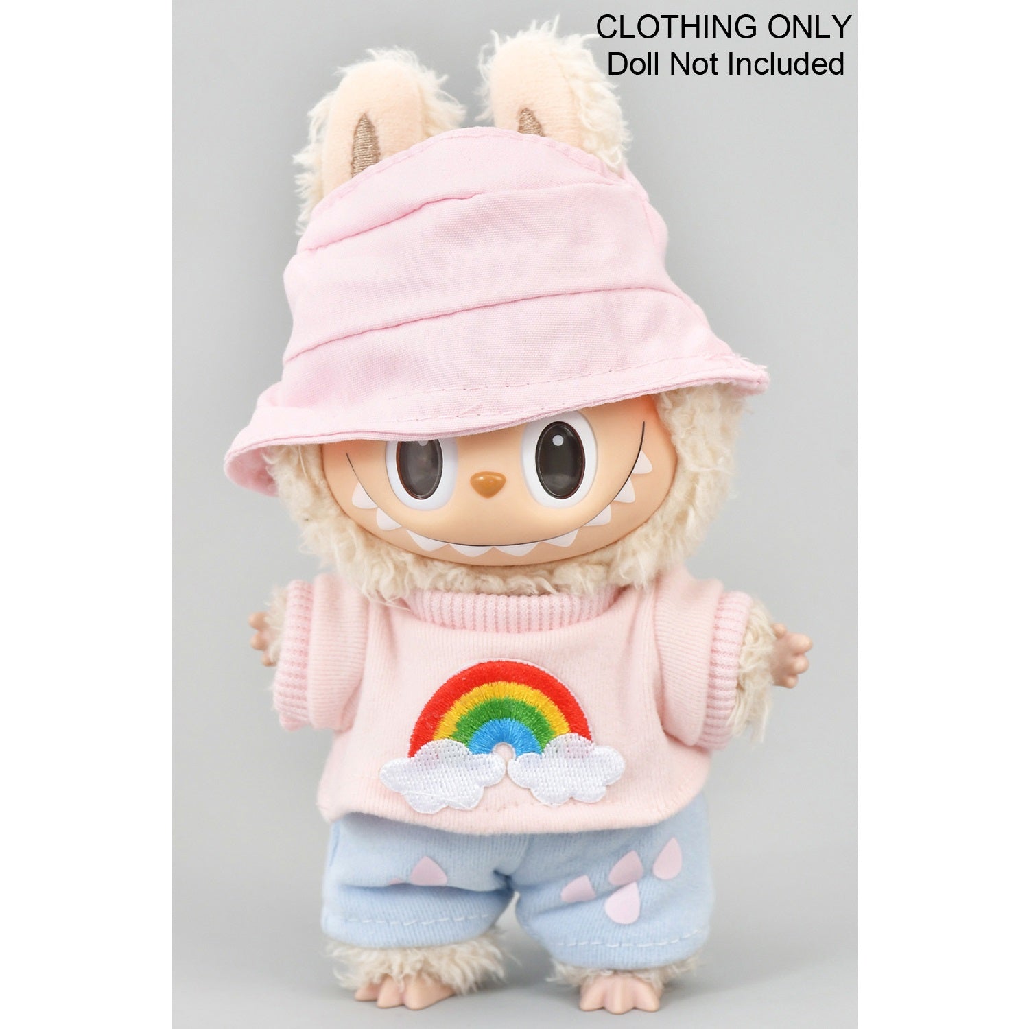 Bucket Hat Shirt and Pants Labubu Outfit Only