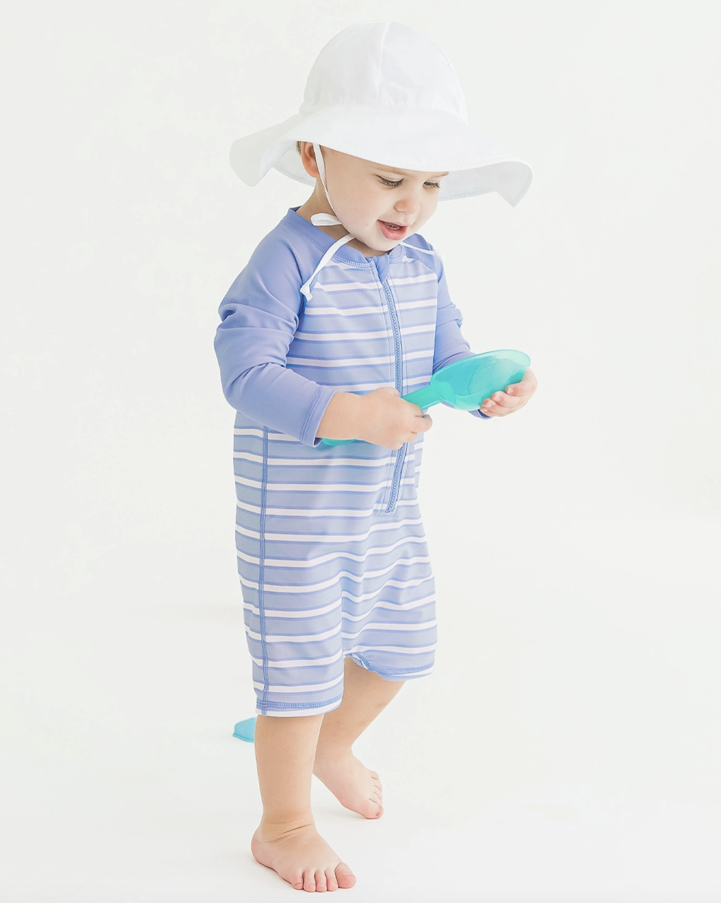 Ruggedbutts Periwinkle & Windsurfer Stripe Long Sleeve Rash Guard