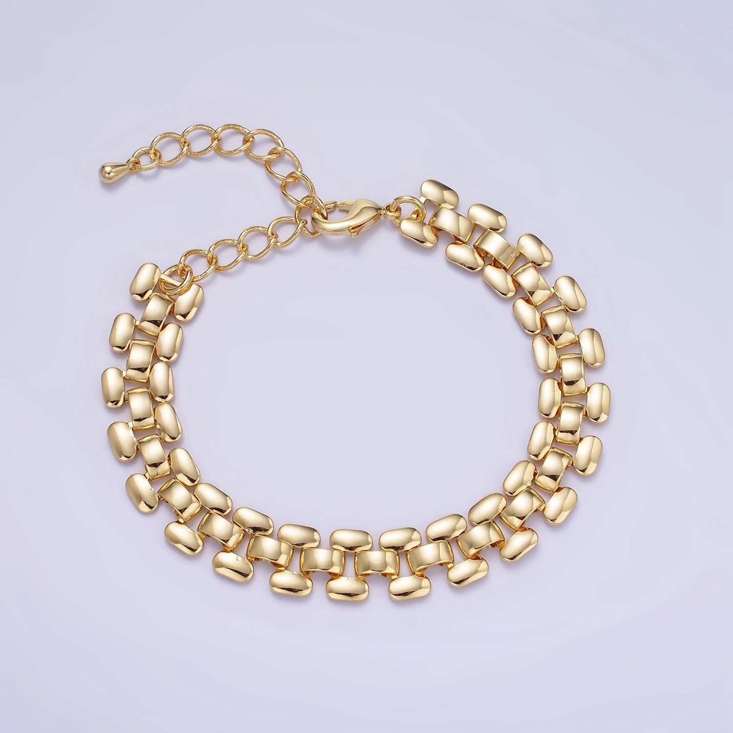 Aim Eternal 14K Gold Filled 9.3mm Panther Chain Bracelet W. Extend