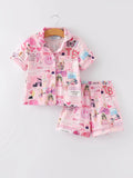 TS Inspired Kids Pajamas Pink Shorts Version
