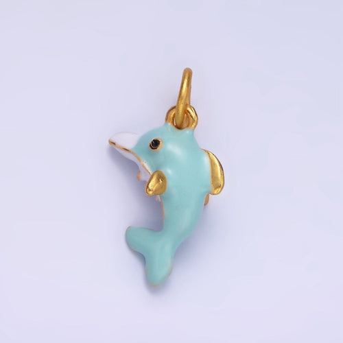 14K Gold Filled Dolphin Multicolor Charm