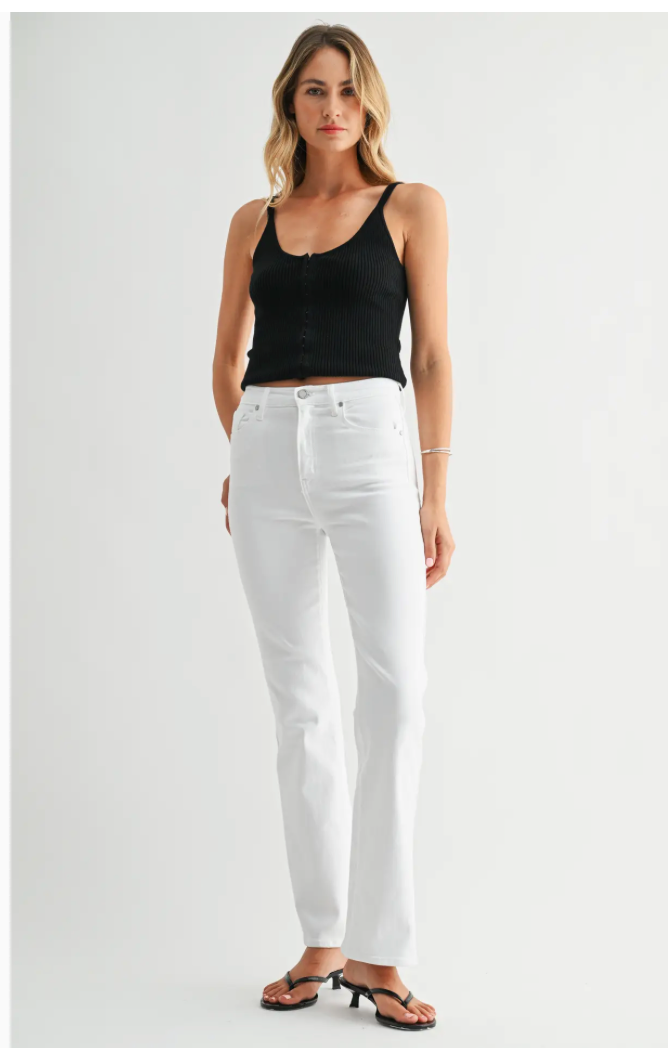 Just Black Denim White Vintage Relaxed Slight Flare