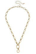 Lilah Cable Link Charm Necklace Base in Shiny Gold