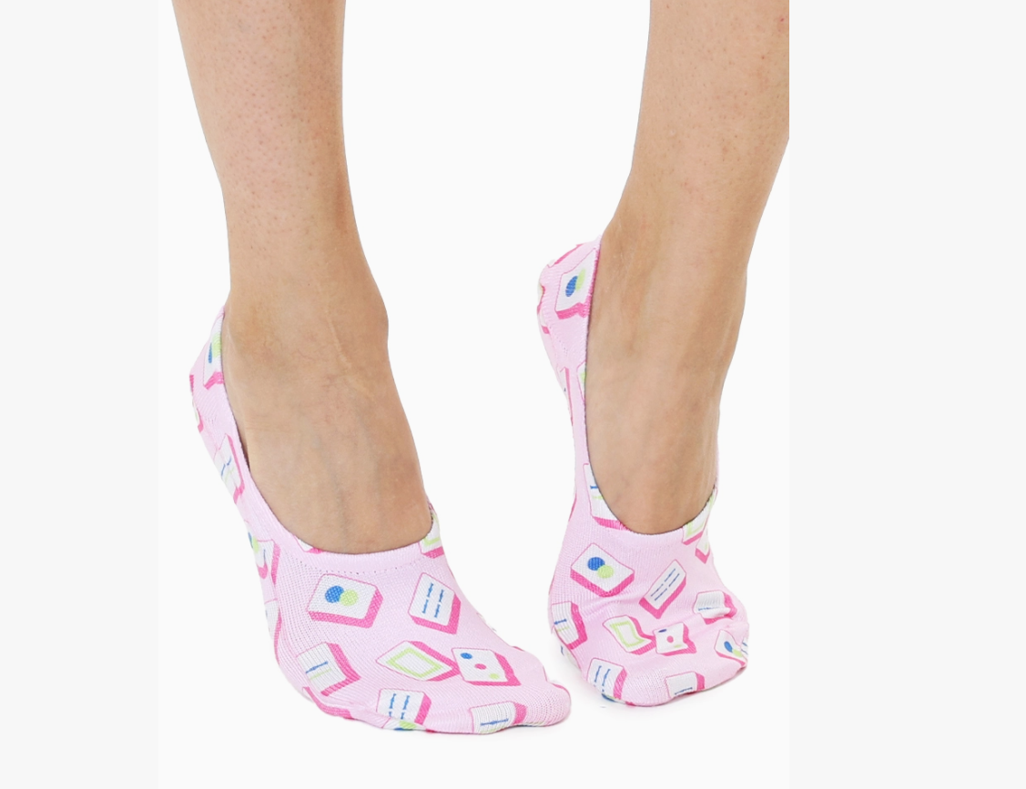 Living Royal - No-Show Liner Socks - Mahjong Tiles - Pink