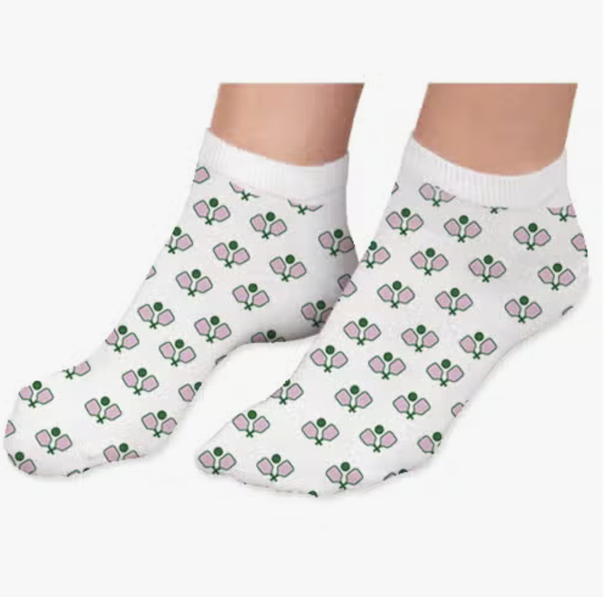 Toss Designs Green & Pink Pickleball Socks