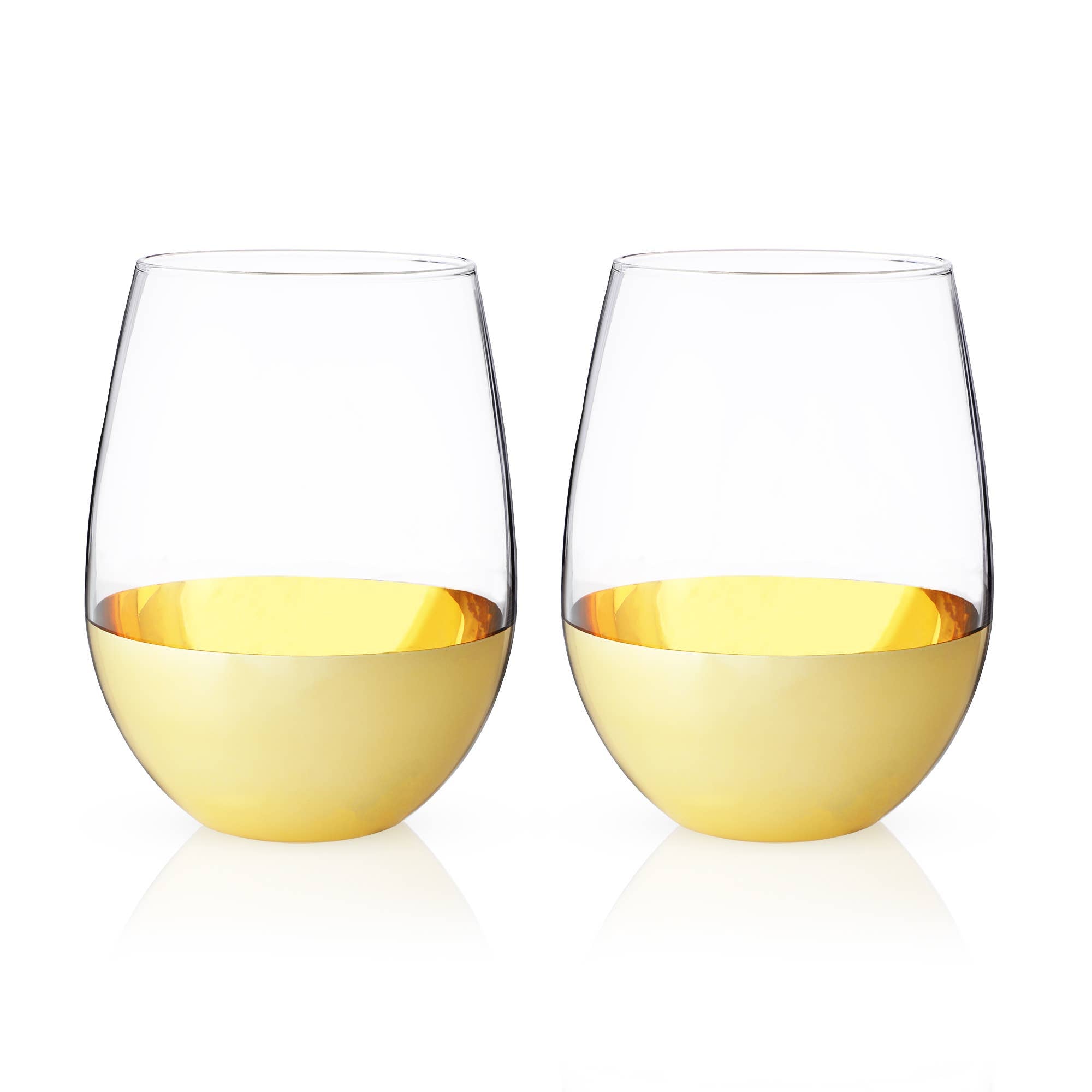 Viski Gold Dipped Wine Tumblers Set of 2