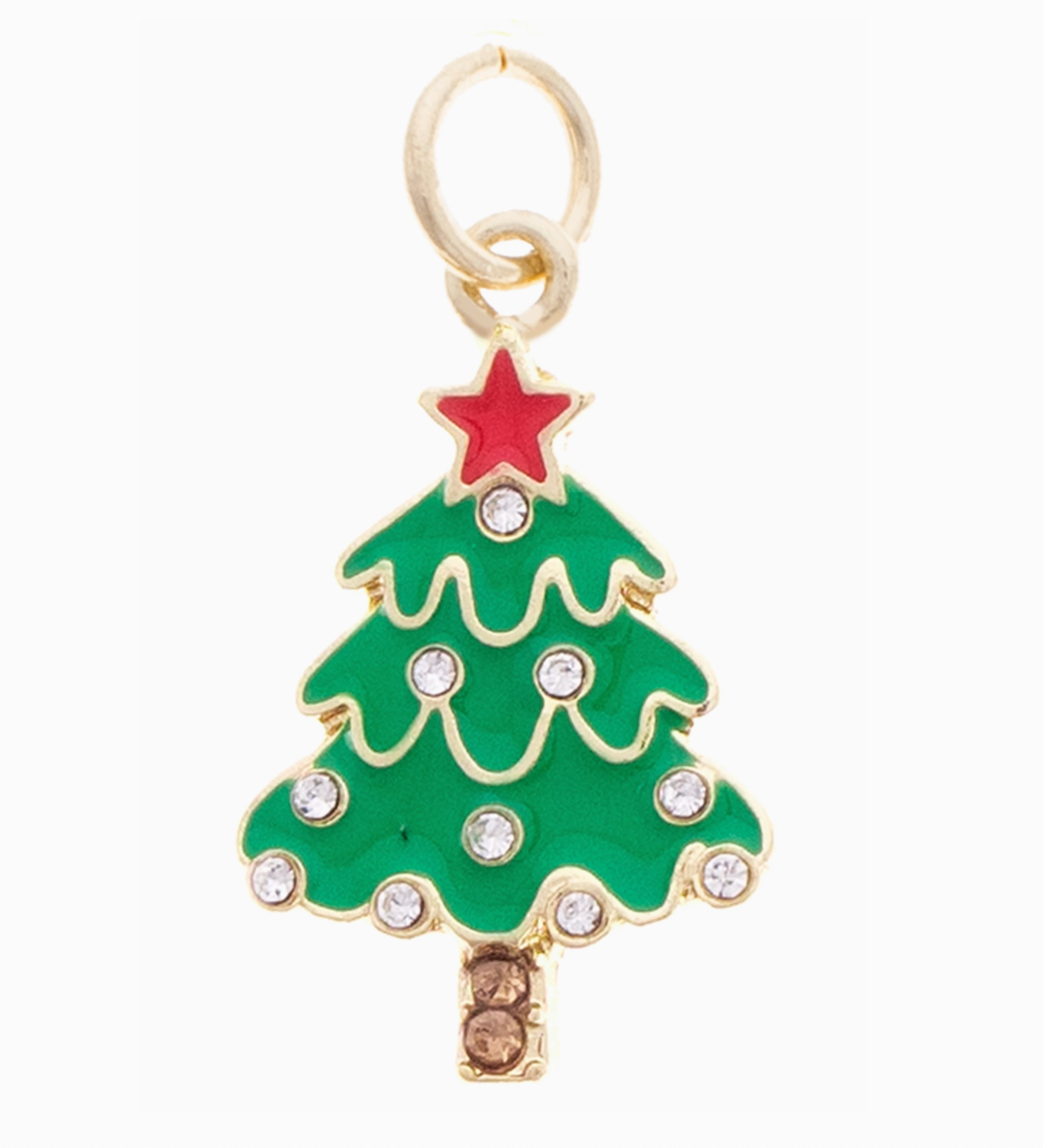 Rhinestone Enamel Christmas Tree Charm