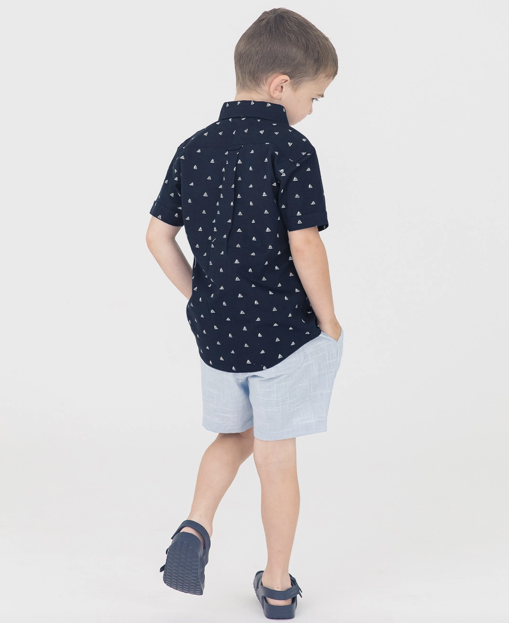 Ruggedbutts Navy Sailboats Button Down Shirt