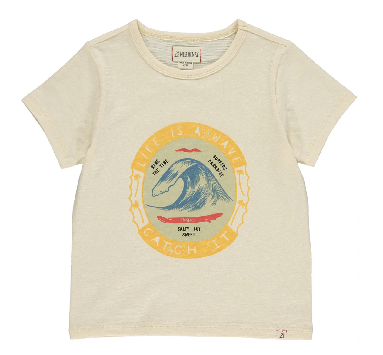 Me & Henry Life Is A Wave Falmouth Cream Tee