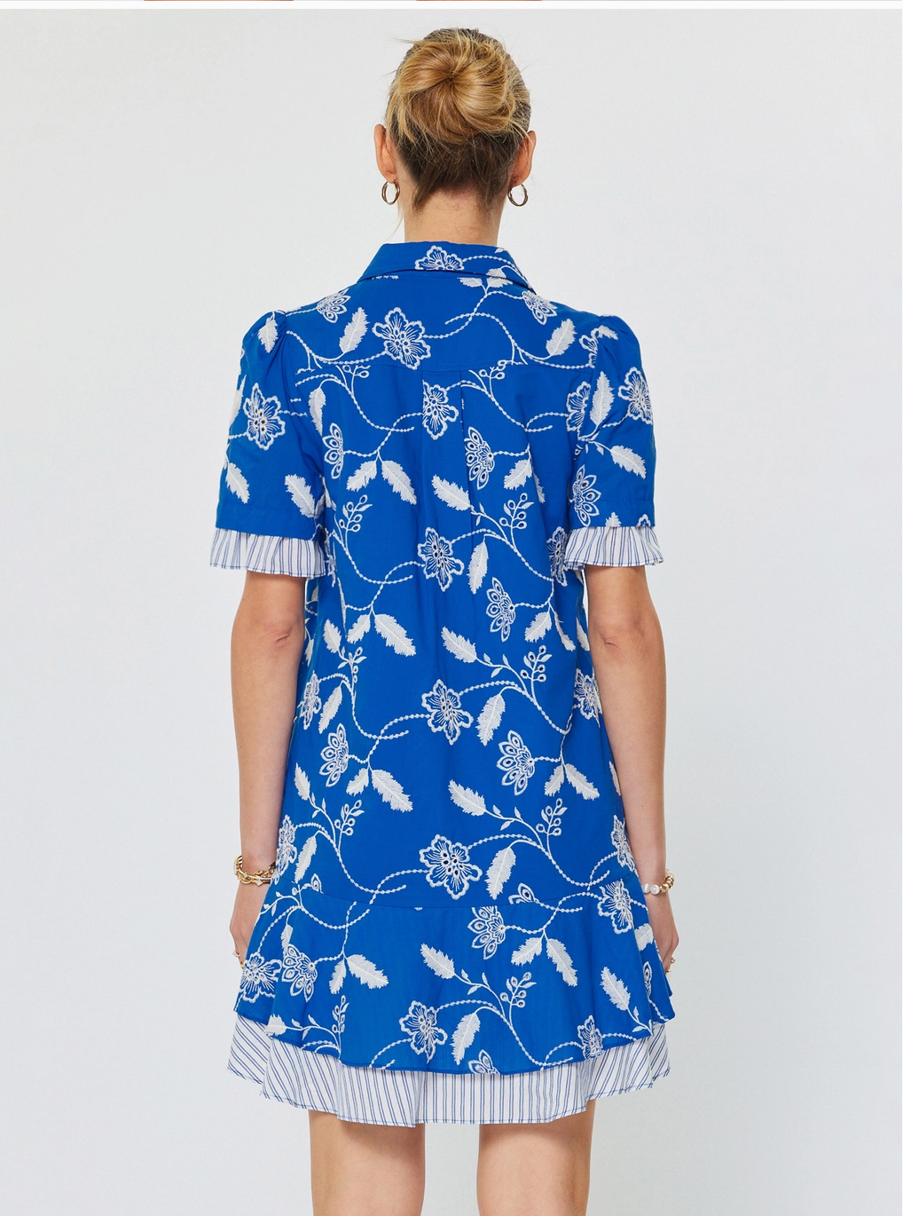 Current Air Embroidered Tiered Mini Dress