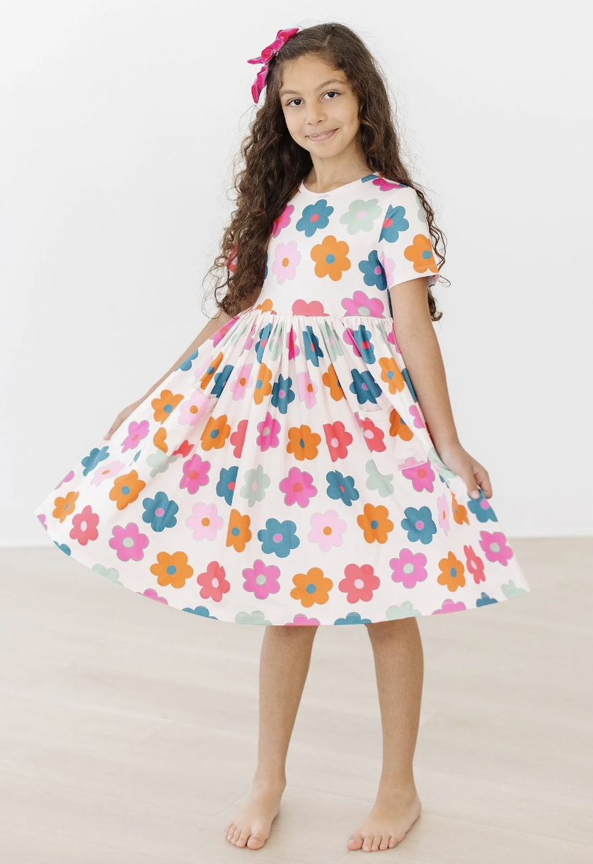 Mila & Rose Retro Floral Pocket Twirl Dress