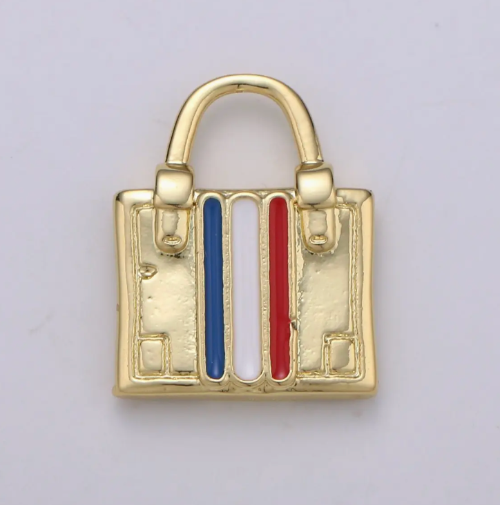 France Flag Suitcase Luggage Travel Charm
