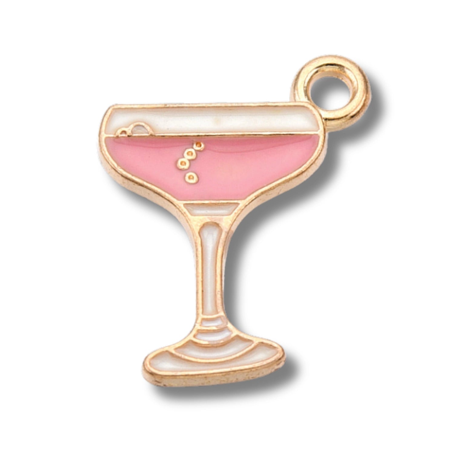 Gold/Pink Martini Charm