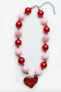 Sparkle Sisters Chunky Heart Necklace