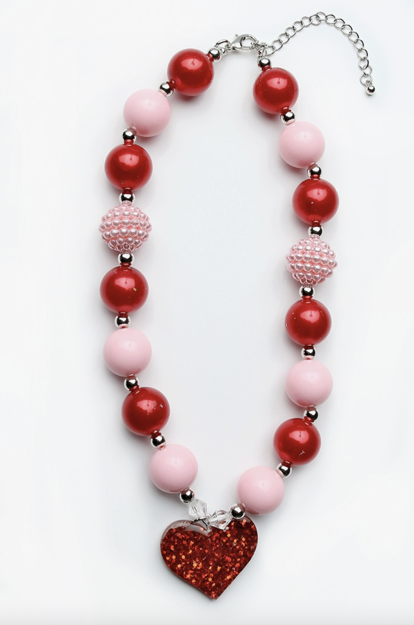Sparkle Sisters Chunky Heart Necklace