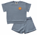 Petite Hailey Smile Waffle Set in Blue