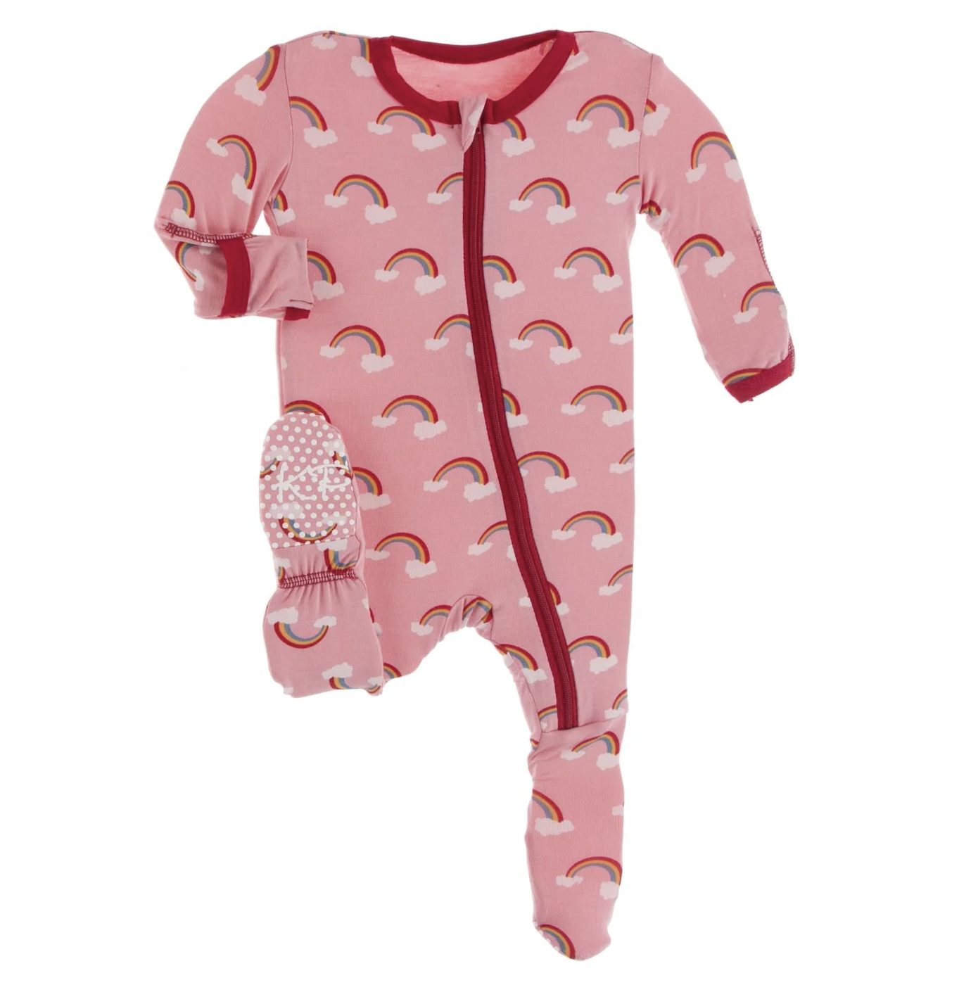KicKee Pants Strawberry Rainbows Footie with Zipper