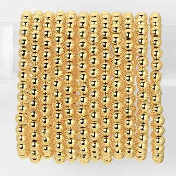 Splendid Iris 6mm Gold Bead Stretch Bracelet