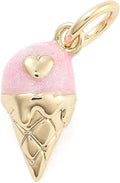 Pink Ice Cream Enamel Brass Charm