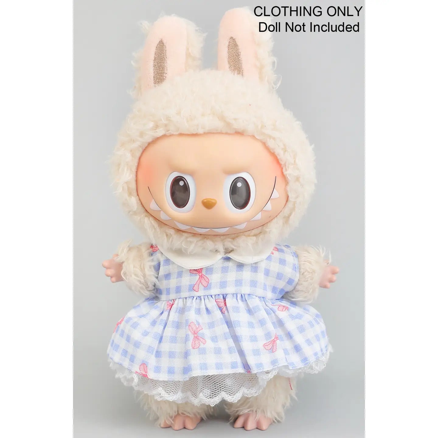 Lacy Gingham Bow Print Labubu Dress Only