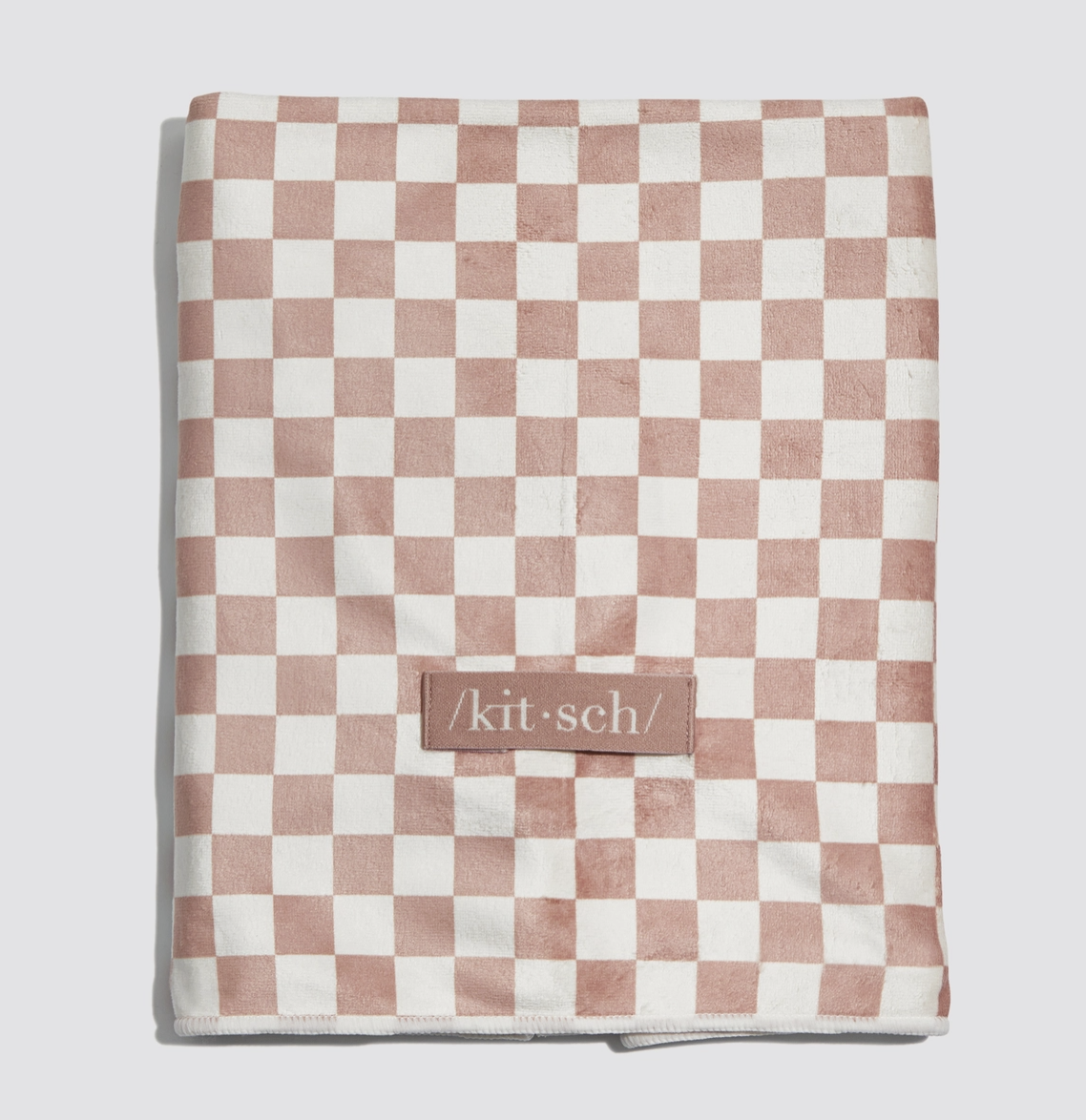 Kitsch Terracotta Checker XL Quick-Dry Hair Towel Wrap