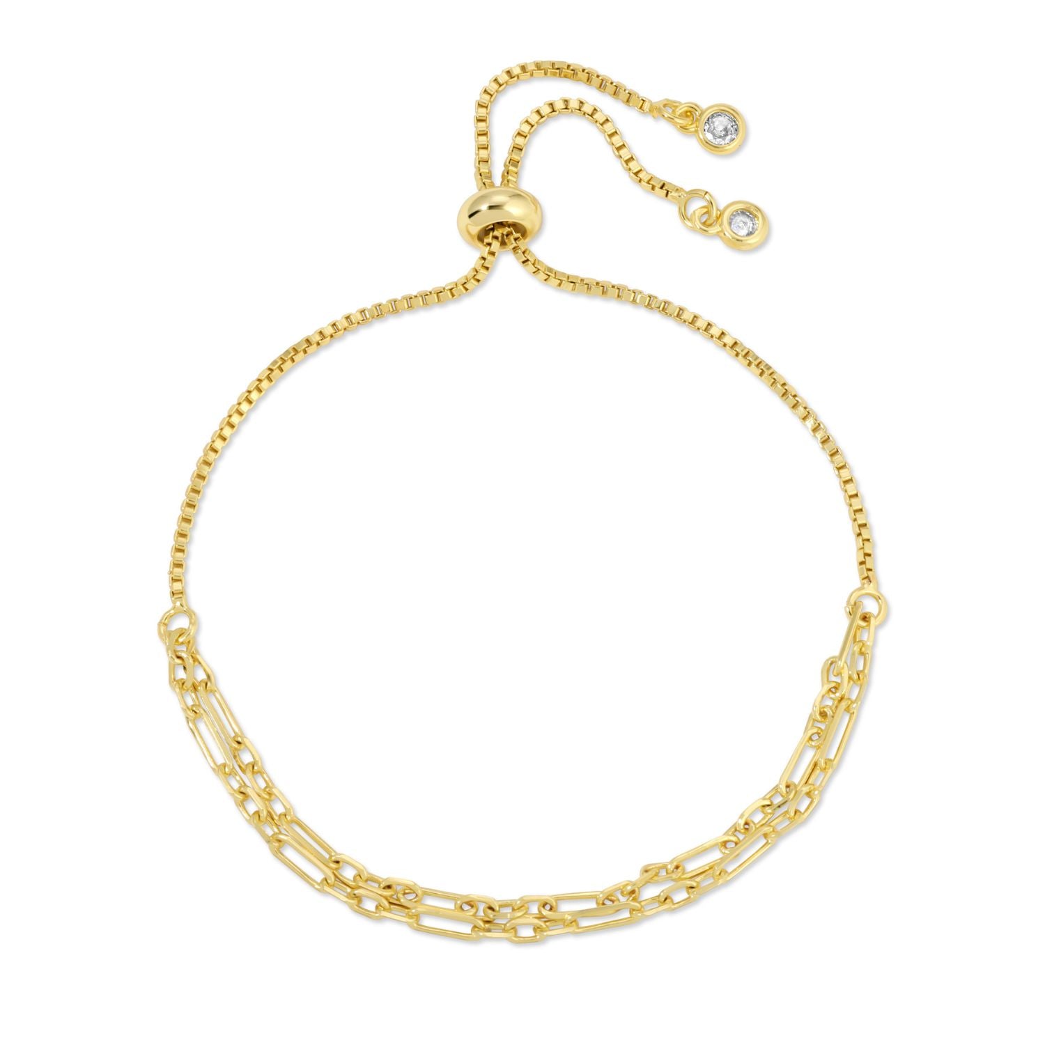 Splendid Iris Double Link Chain Pulley Bracelet