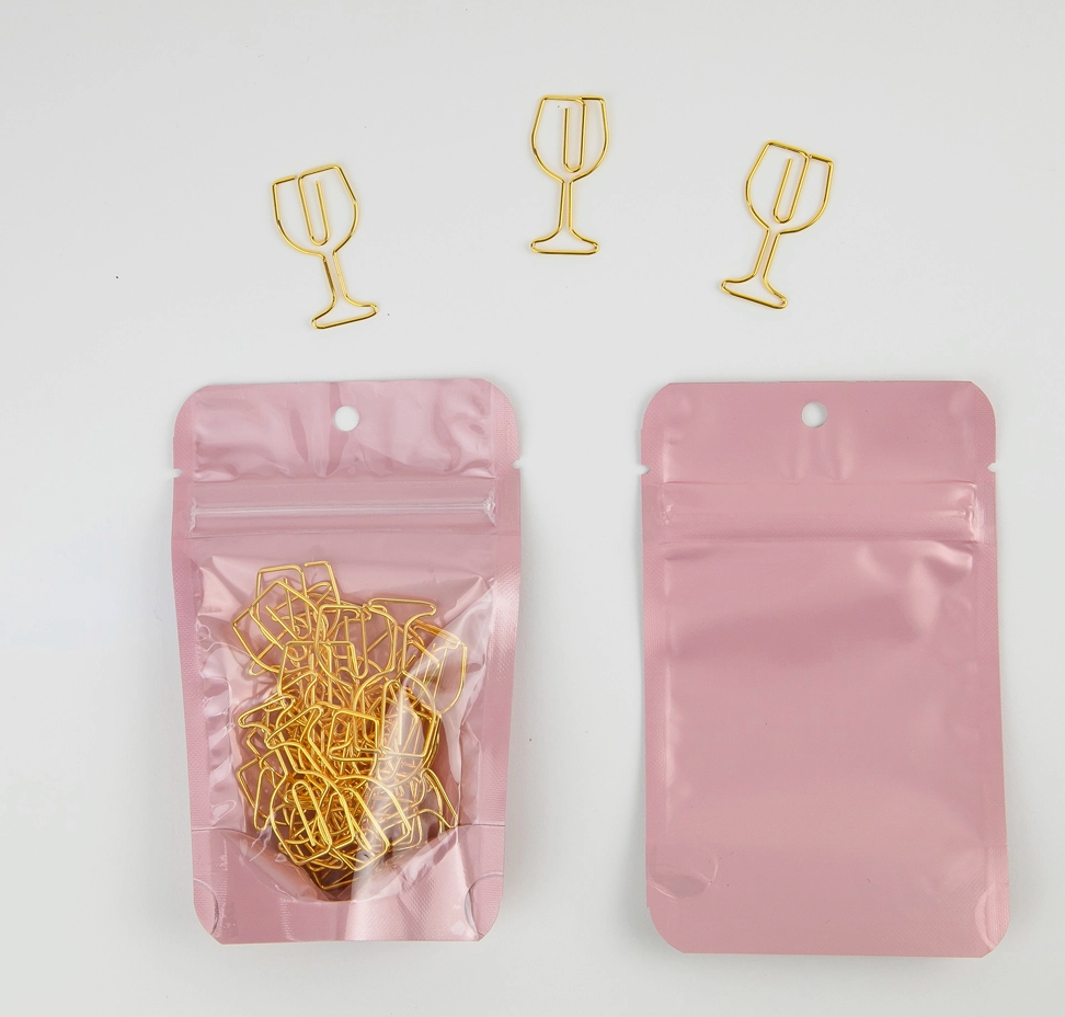 Chez Gagne Wine Glass - Unique Gold Plated Paper Clips - Pack of 25