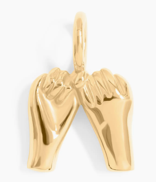 18K Gold Stainless Steel Pinky Promise Charm