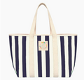 Navy Stripe Canvas Tote