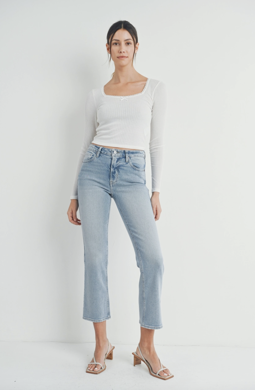Just Black Denim Slim Cropped Bootcut Jean