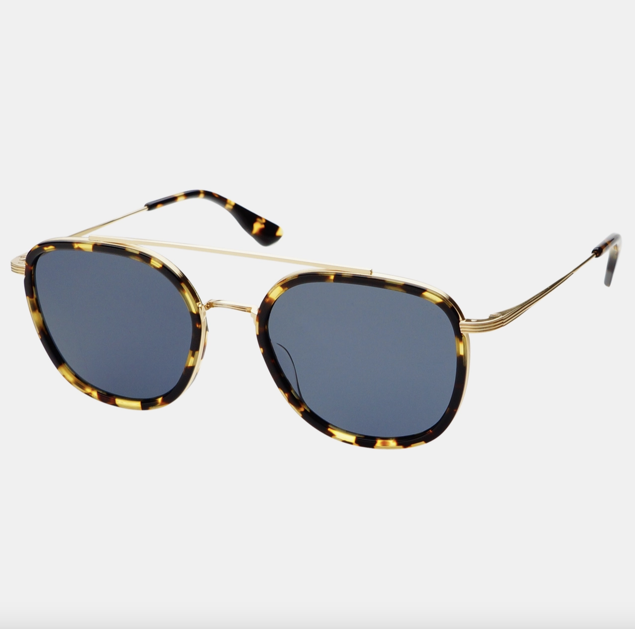 FREYRS Weston Acetate Round Sunglasses in Yellow Tortoise/Gray