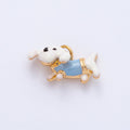 18K Gold Filled 19.5mm Dog Animal Pet Enamel Charm