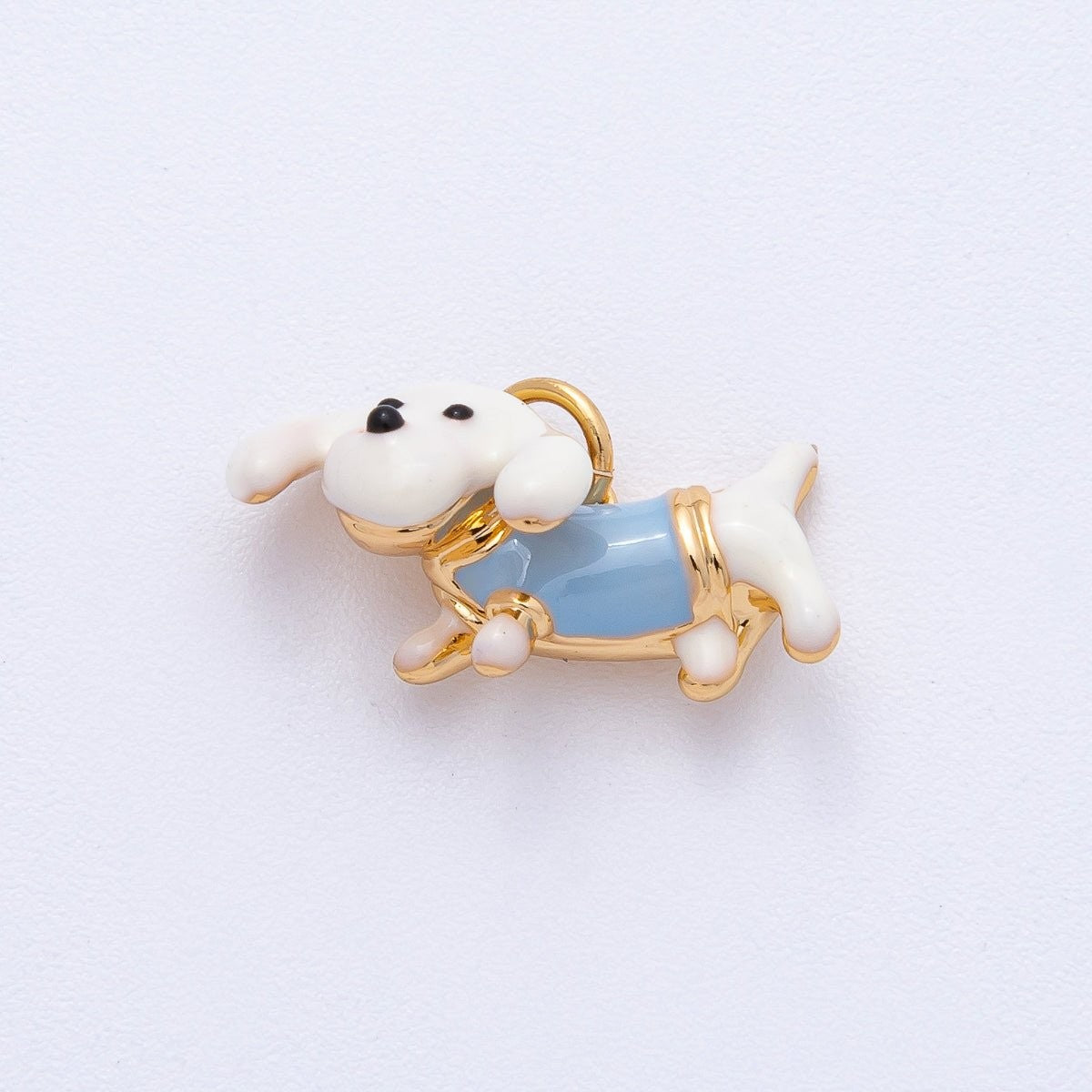18K Gold Filled 19.5mm Dog Animal Pet Enamel Charm