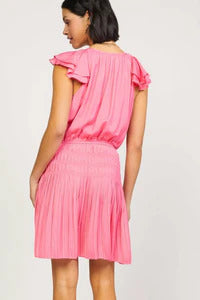 Current Air Sweetheart Smocked Mini Dress Pink