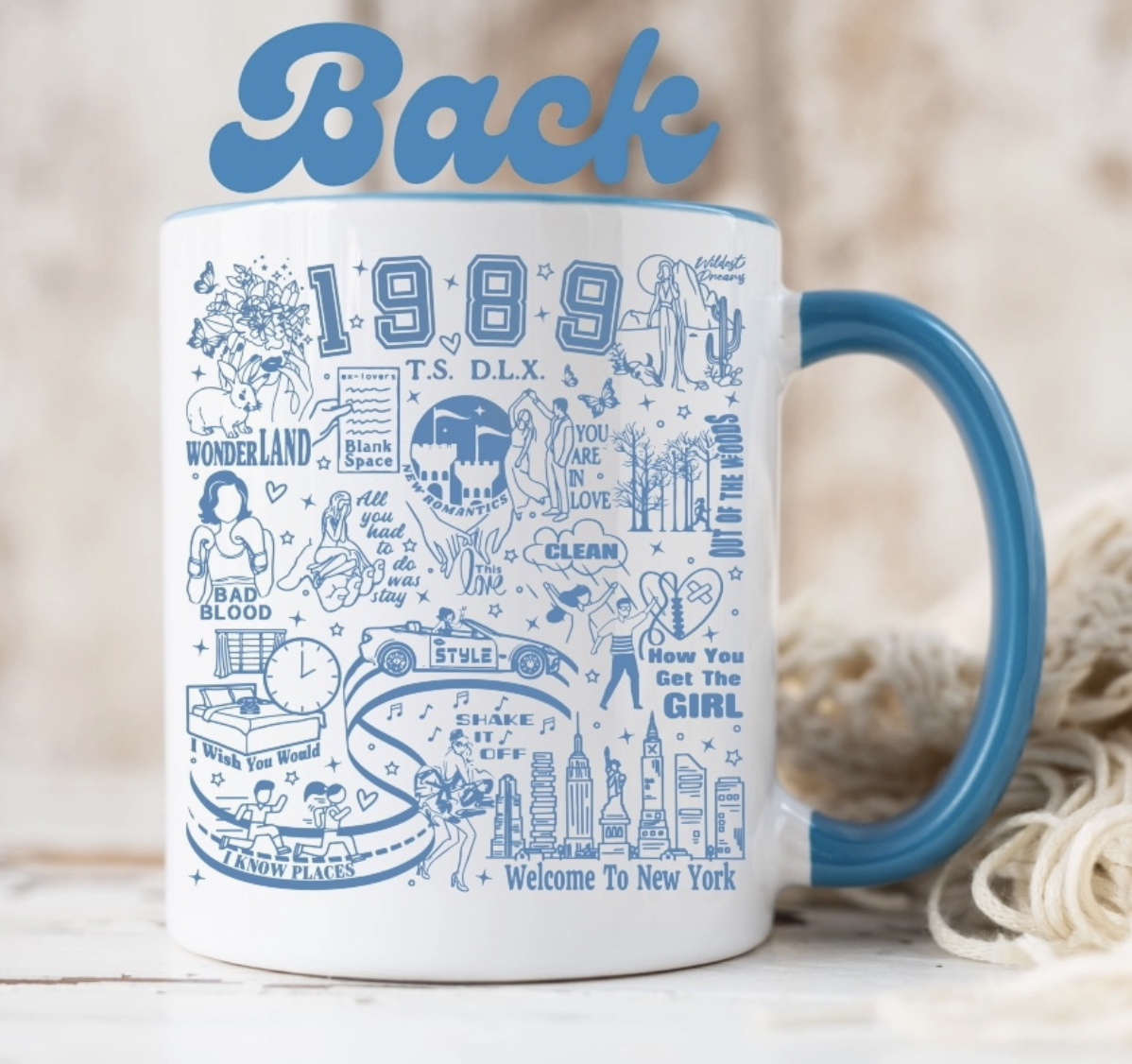 TS Inspired 1989 Mug with Blue Handle