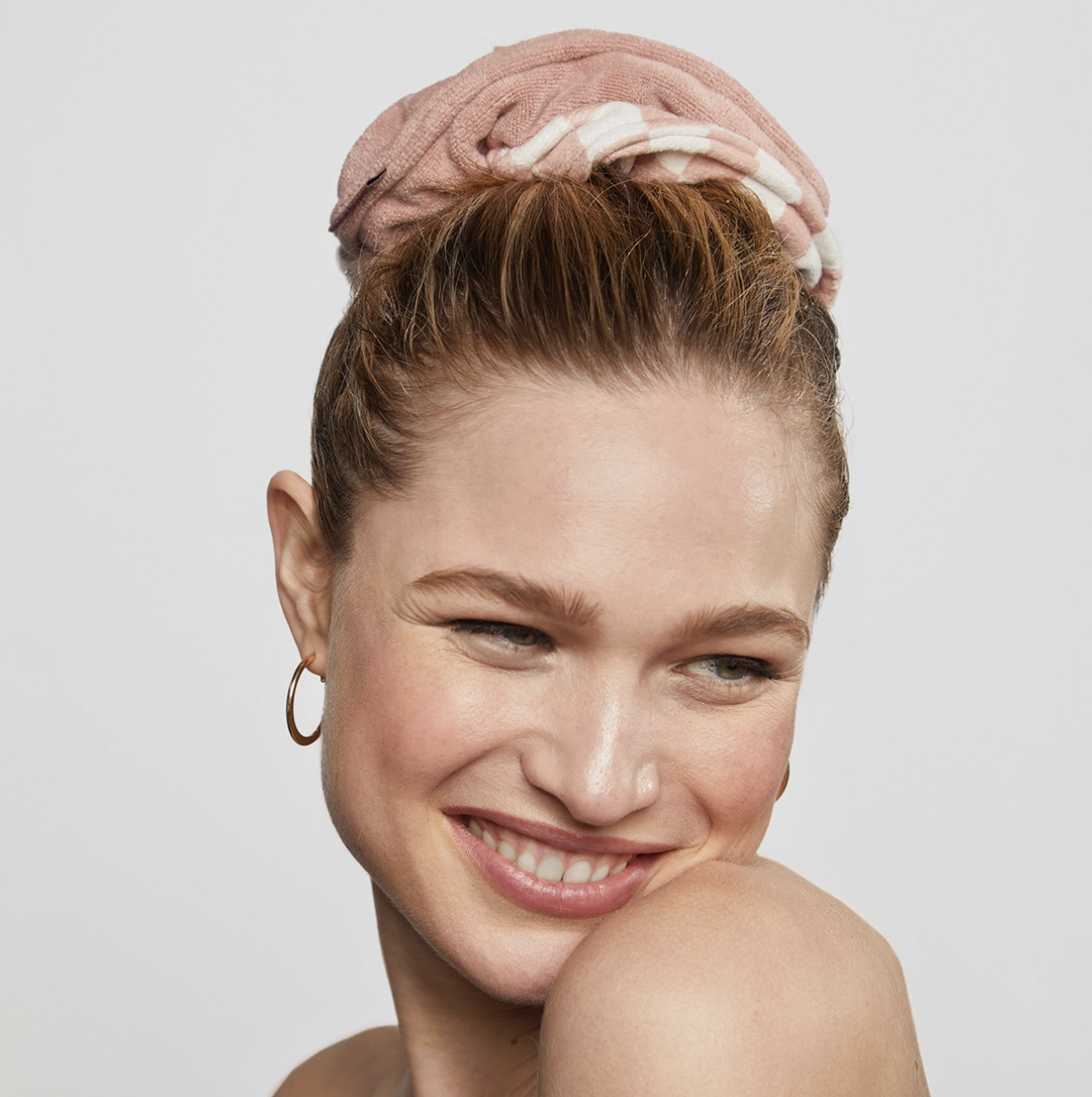 Kitsch Microfiber Quick-Dry Towel Terracotta Checker Scrunchie Set