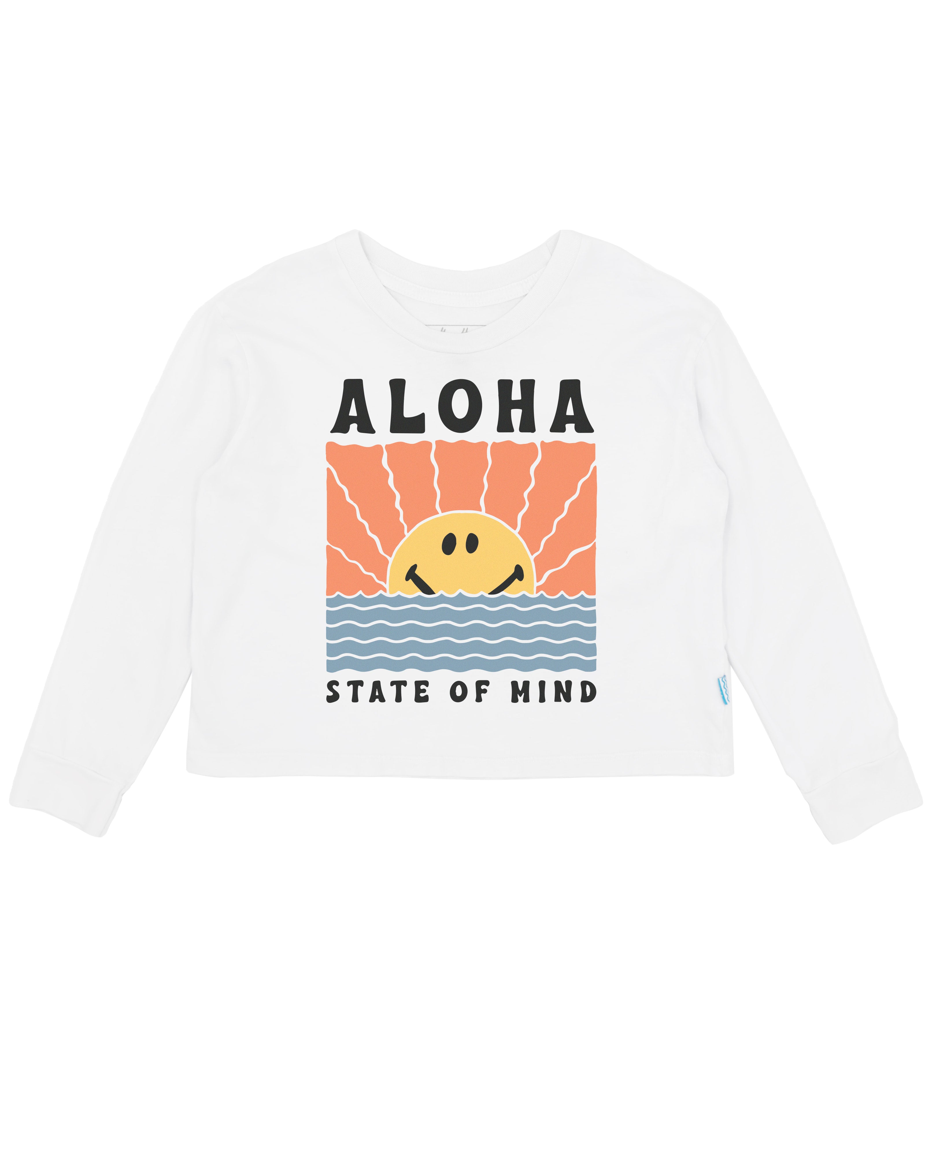 Feather 4 Arrow Aloha State Long Sleeve Crop Tee in White