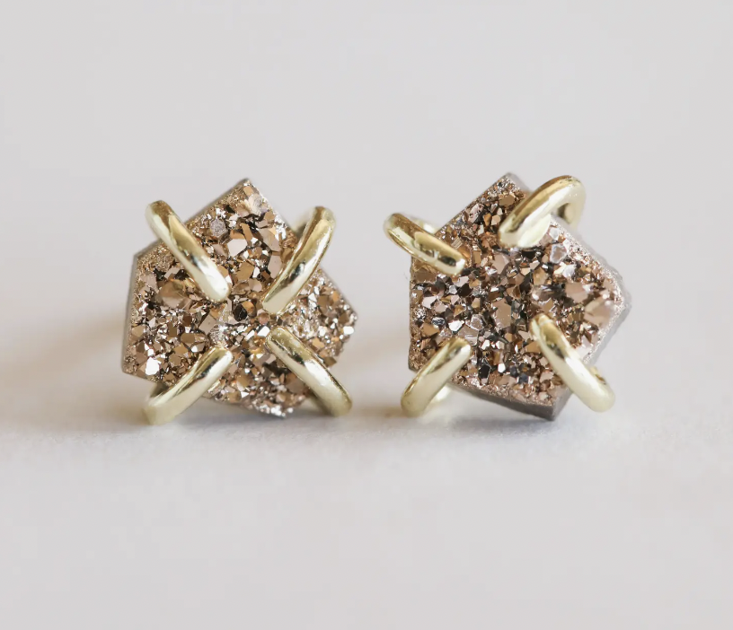 JaxKelly Rose Gold Druzy Prong