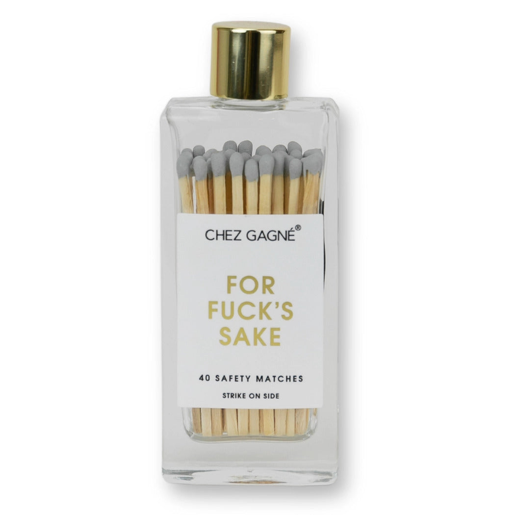 For Fuck's Sake Matches - Glass Bottle Matchsticks Gray