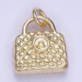 14K Gold Filled Quilted Handbag Purse Puffed Mini Charm
