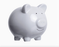 Pearhead Grey Ceramic Piggy Bank