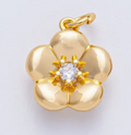 18K Gold Filled Clear Cz Flower Mini Charm