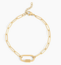 18K Gold Stainless Steel Paperclip Carabiner Bracelet