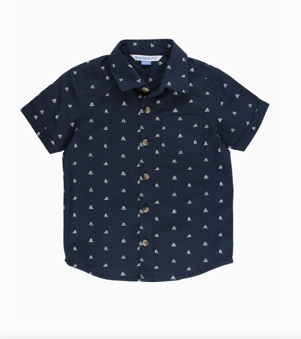 Ruggedbutts Navy Sailboats Button Down Shirt