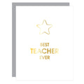 Chez Gagne Best Teacher Ever Paper Clip Letterpress Card