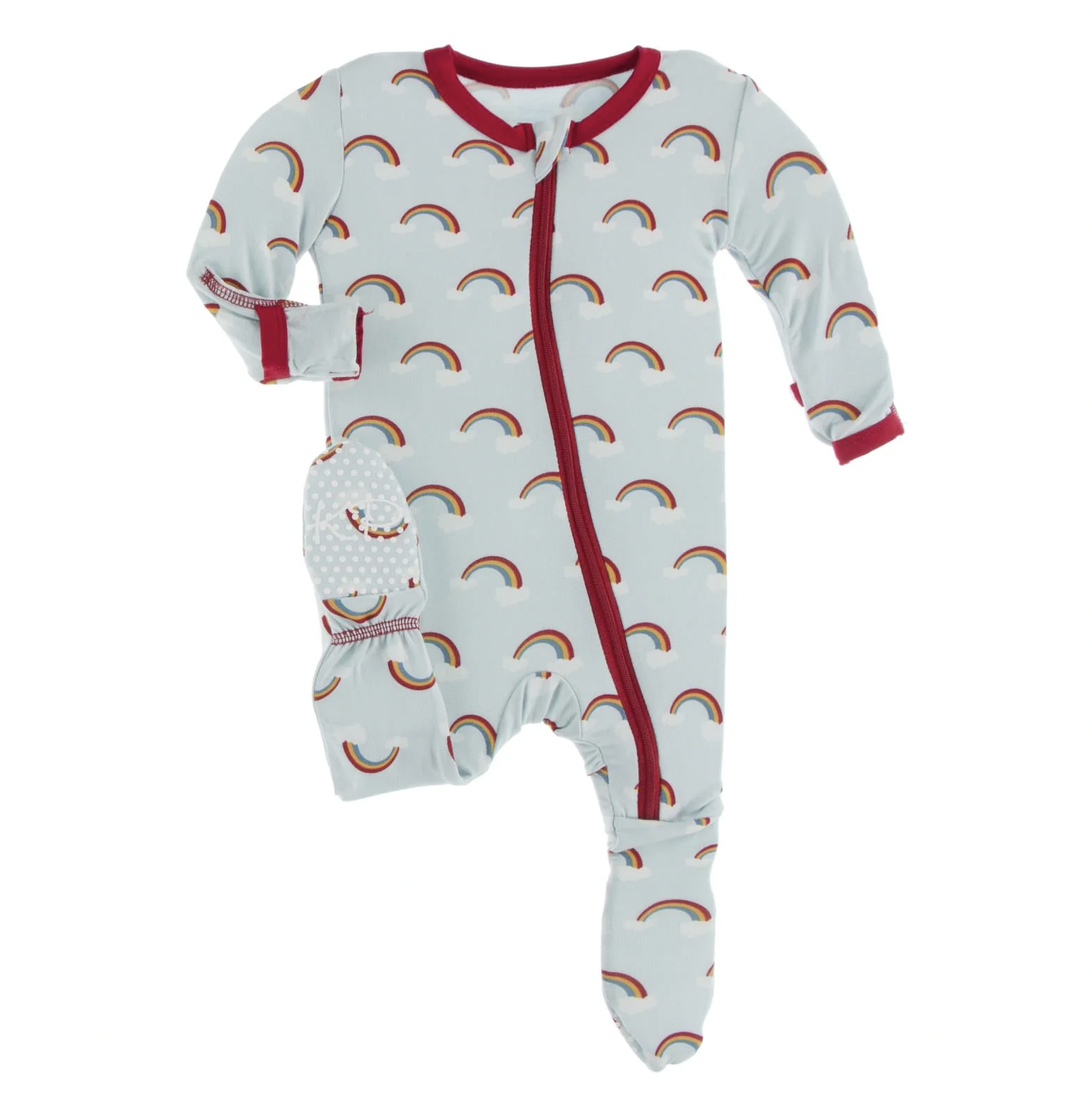 KicKee Pants Spring Sky Rainbows Footie with Zipper