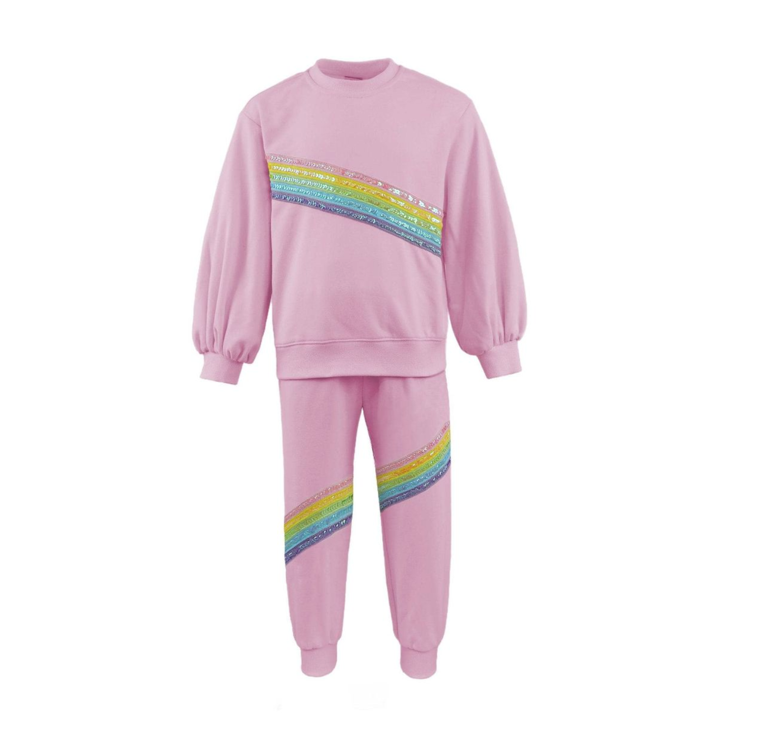 Lola & The Boys Pink Rainbow Stripe Set