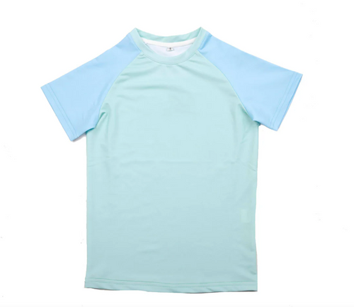 Bermies Aqua & Blue Short Sleeve Rash Guard